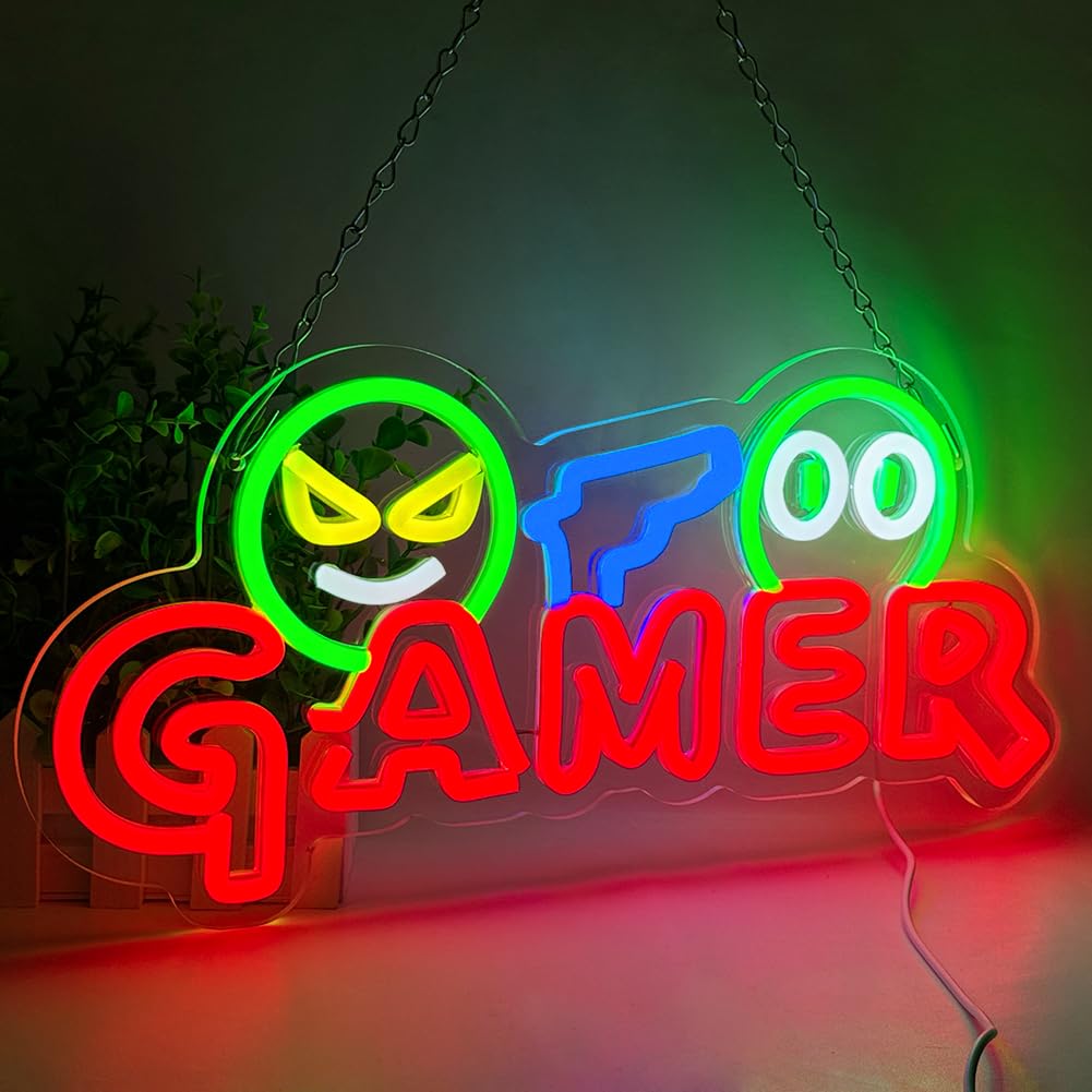 Lighting Decor Wedding - Enseigne néon LED Gamer, Lampe murale