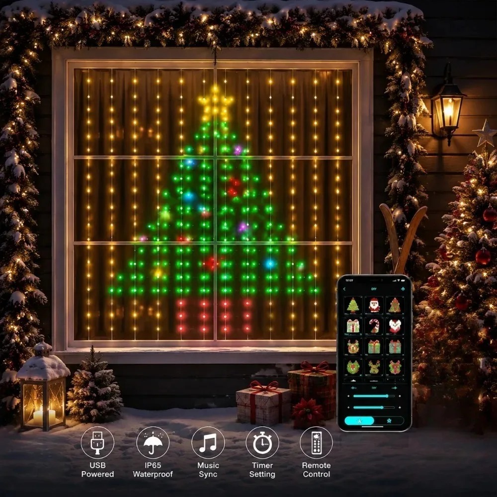 Home Lighting And Decor - Rideaux lumineux à pixels LED, contrôle
