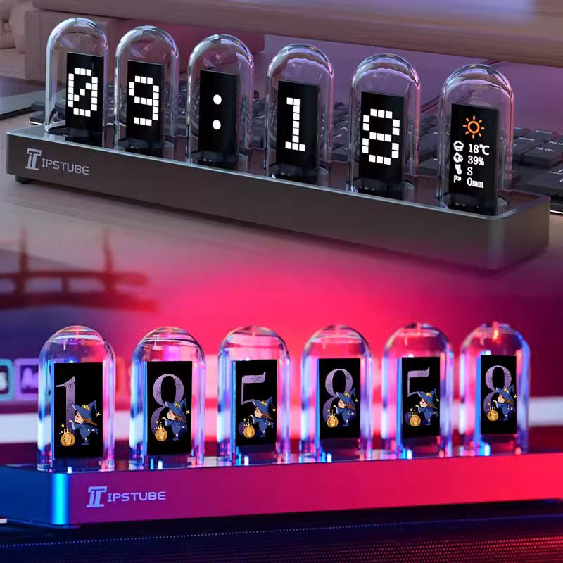 Lighting Home Decor Ideas - Horloge à tubes Nixie RGB, écran