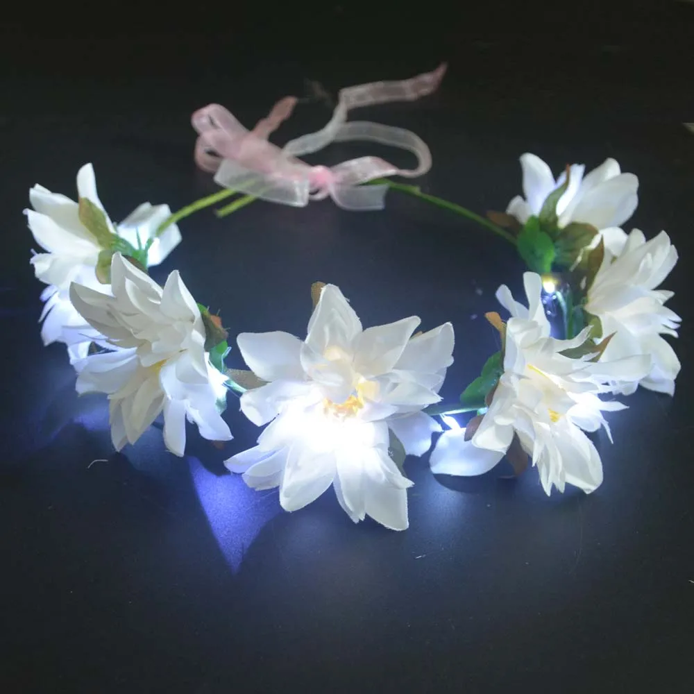 Decor Lighting Hours - Couronne de fleurs lumineuse pour fille