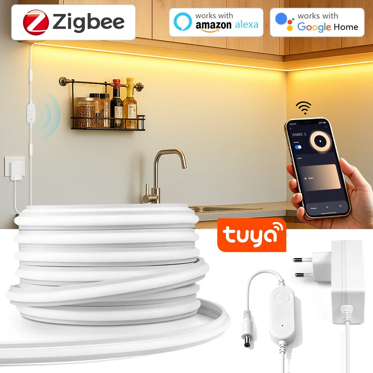 Kitchen Decor Lighting - Bande lumineuse LED néon Zigbee 3.0