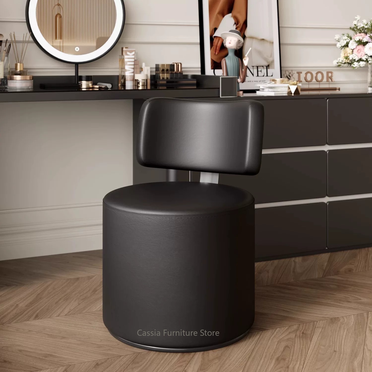 Furniture Lighting & Decor Magazine - Tabouret de toilette pivotant en velours,