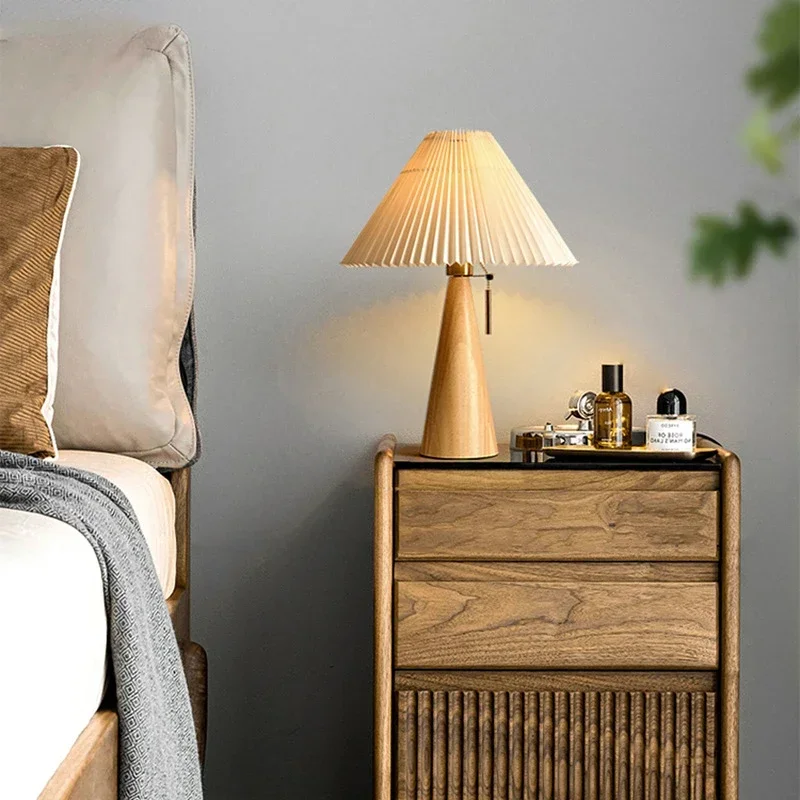 Lighting Decor For Bedroom - Lampe de table plissée rétro, style
