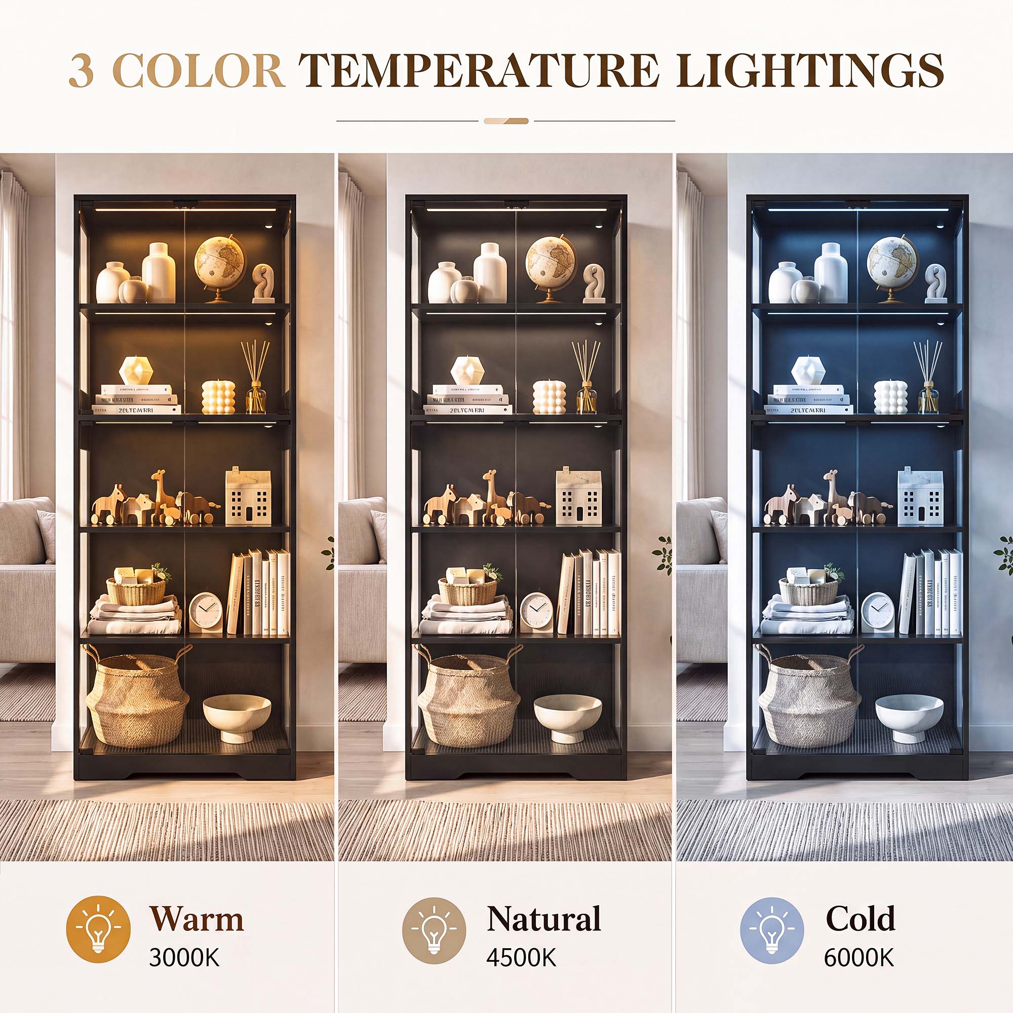TCGBKAF Vitrine à 5 niveaux av - Home Lighting And Decor avis et prix