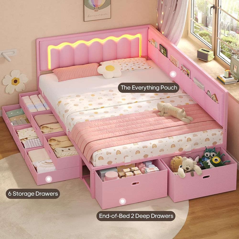 Lit complet ADORNEVE avec 8 ra - Furniture Lighting & Decor Magazine avis et prix