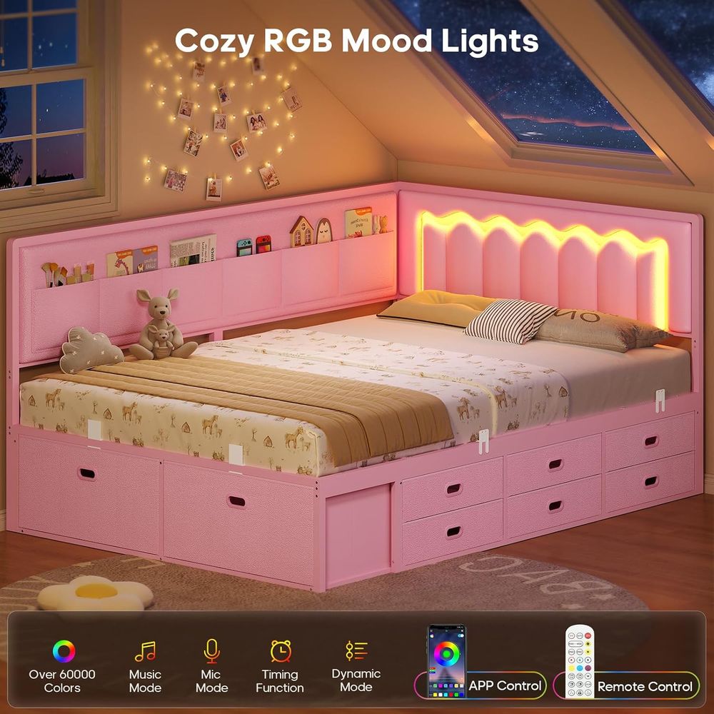 Lit complet ADORNEVE avec 8 ra - Furniture Lighting & Decor Magazine avis et prix