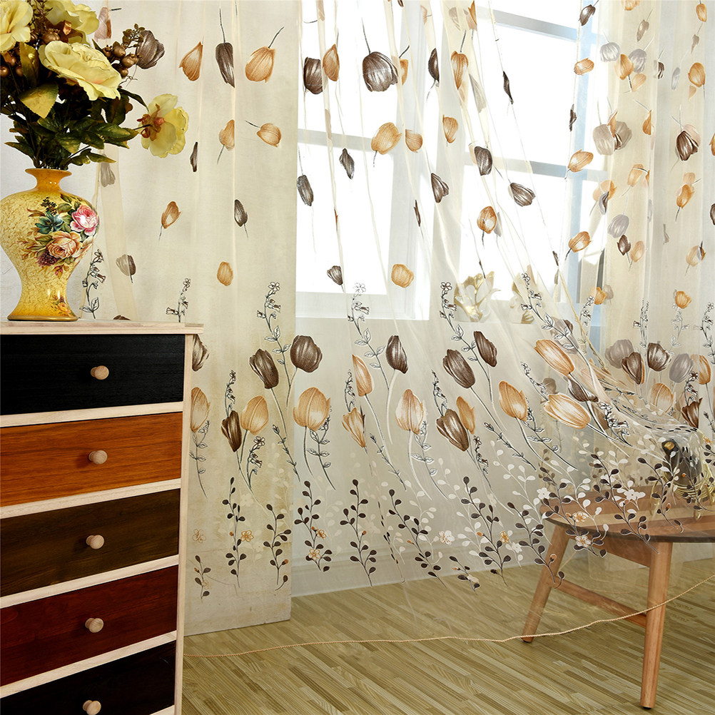 Rideaux Voile Tulipe 100x200cm - Kitchen Decor Lighting avis et prix