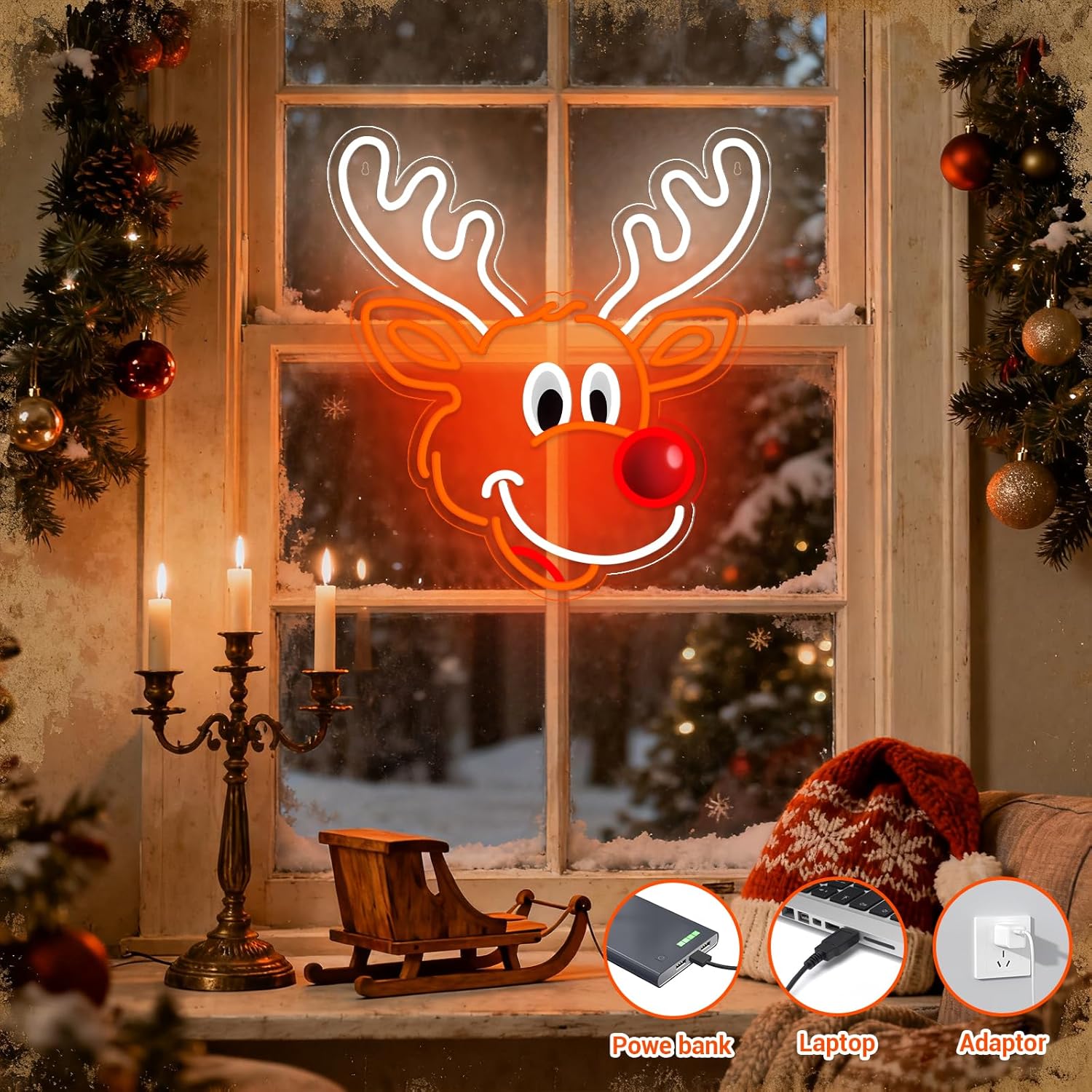 Enseigne au néon de renne de n - Lighting Home Decor Ideas avis et prix