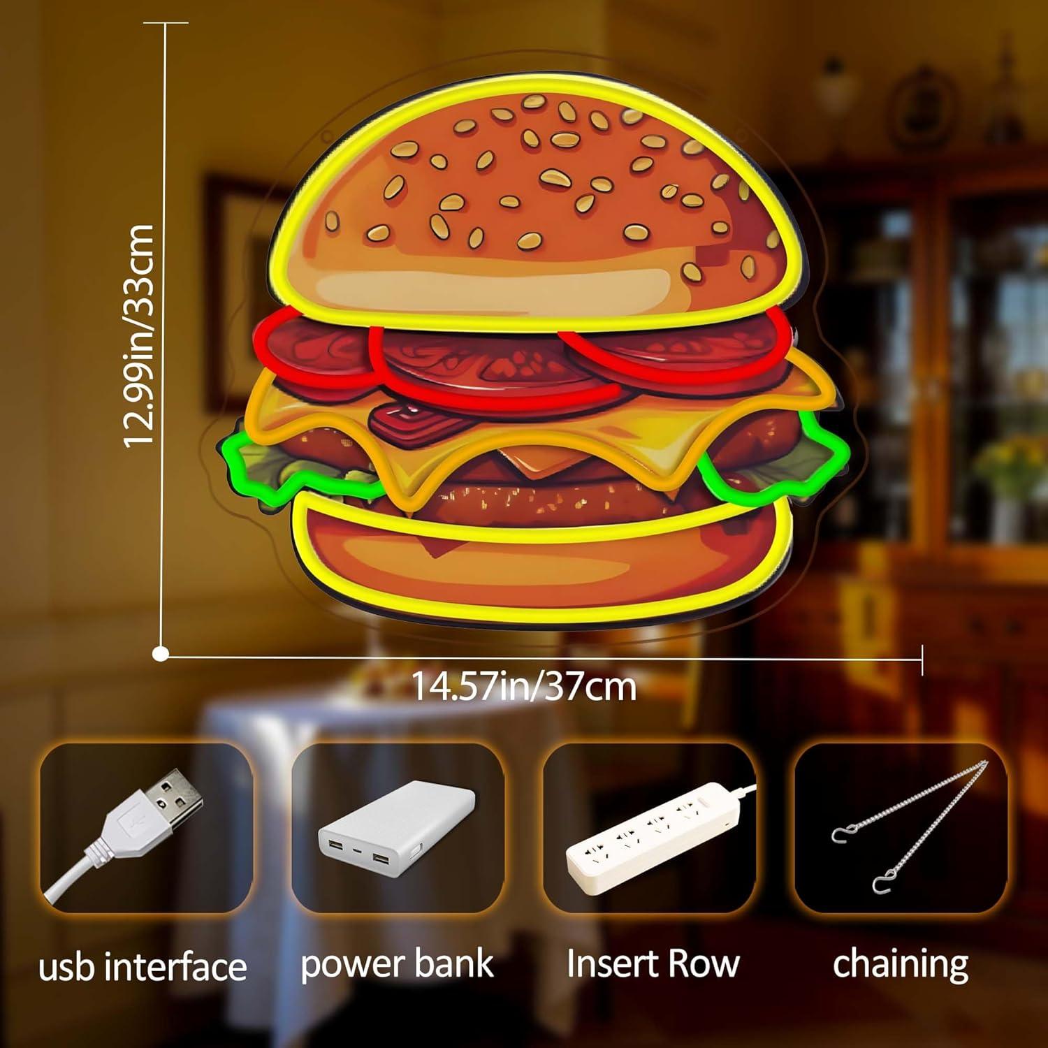 Enseigne néon LED Burger, Lumi - Kitchen Decor Lighting avis et prix