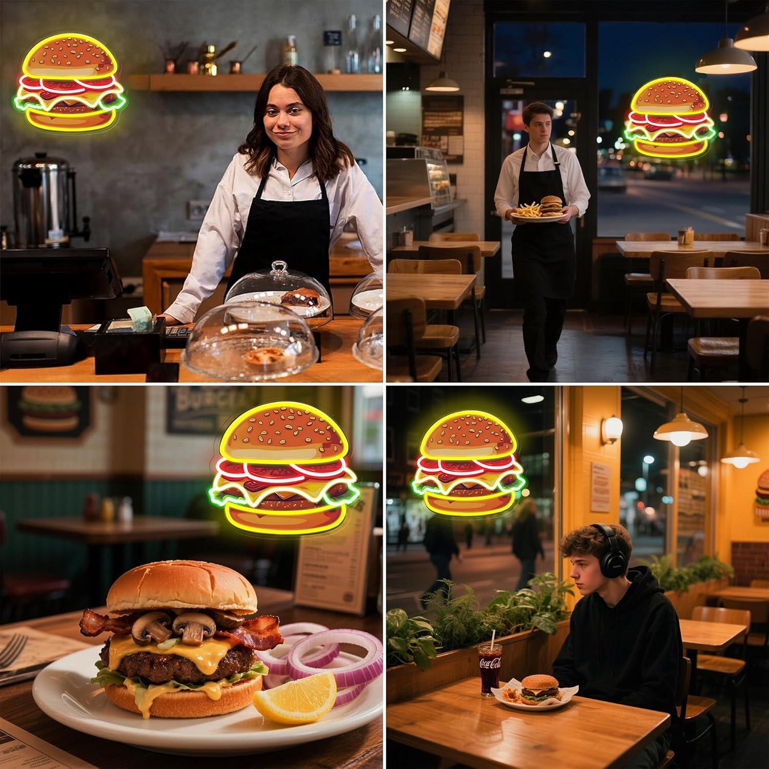 Enseigne néon LED Burger, Lumi - Kitchen Decor Lighting avis et prix