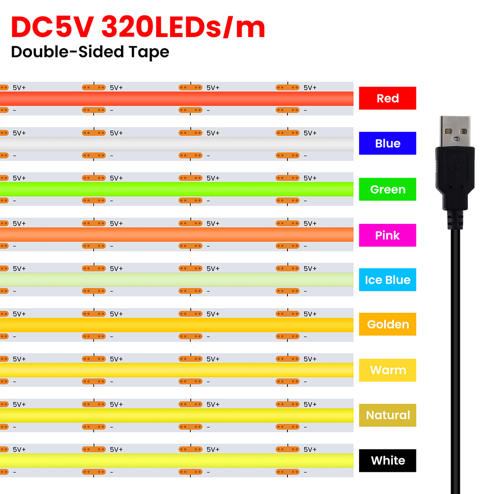 5V USB 3MM 5MM PCB COB LED ban - Decor Lighting Hours avis et prix